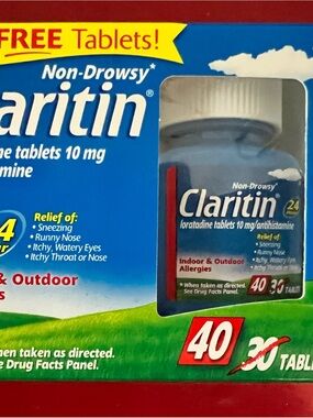 Claritin Non-Drowsy Antihistamine Tablets - Brand New/Sealed - 40 Count